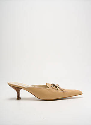Mule/sabotai satino audinys kulnas nuo 4 iki 6 cm bežinis STUDIO moteris