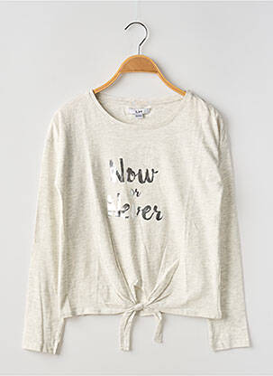 T-marškinys tiesi kirpimas ilgos rankovės pilka LA HALLE mergina