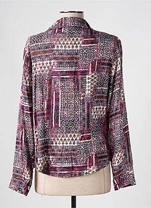 Moteriškas marškinys centrinė iškirptė ilgos rankovės violetinis IMPULSION moteris