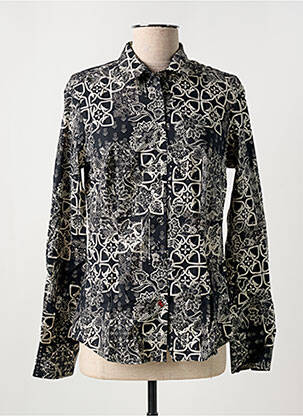 Moteriškas marškinys gėlių raštas ilgos rankovės juodas LA CIBLE ROUGE moteris