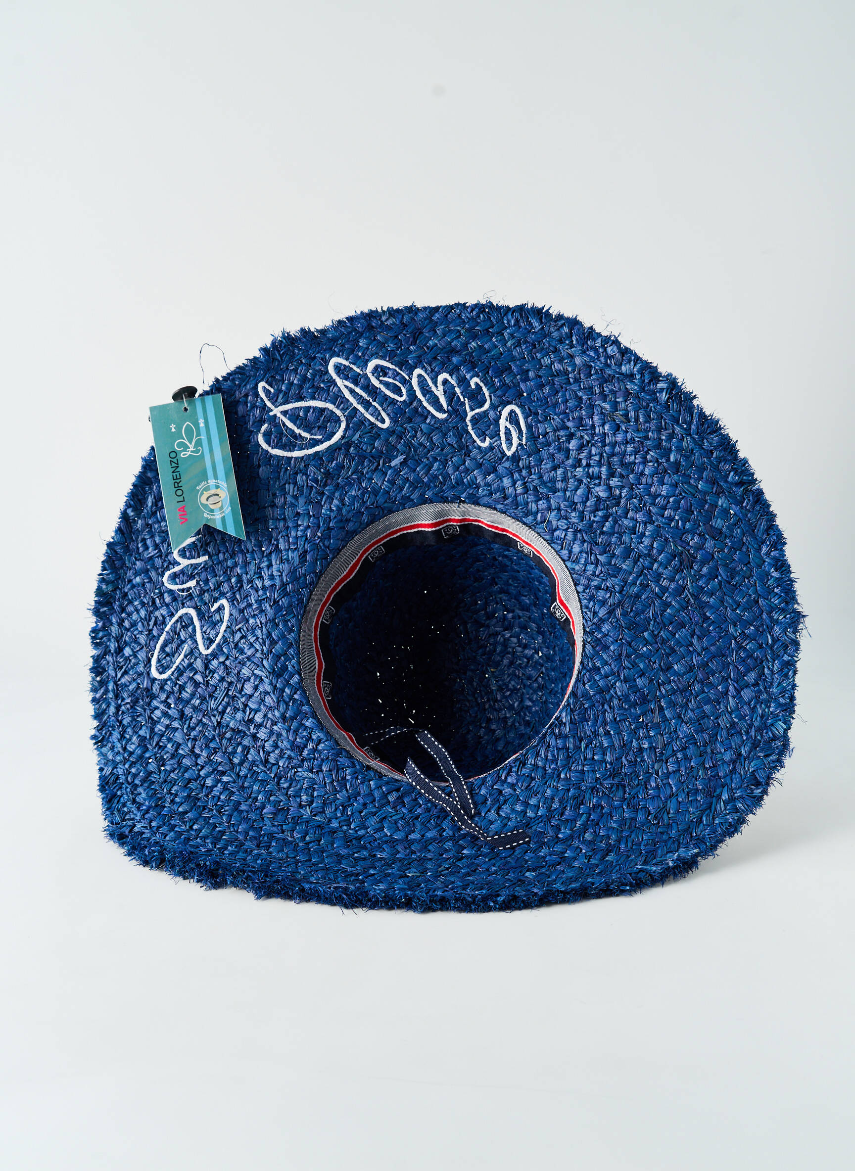 Skrybėlė šiaudinio skrybėlės forma mėlyna VL COLLECTION moteris