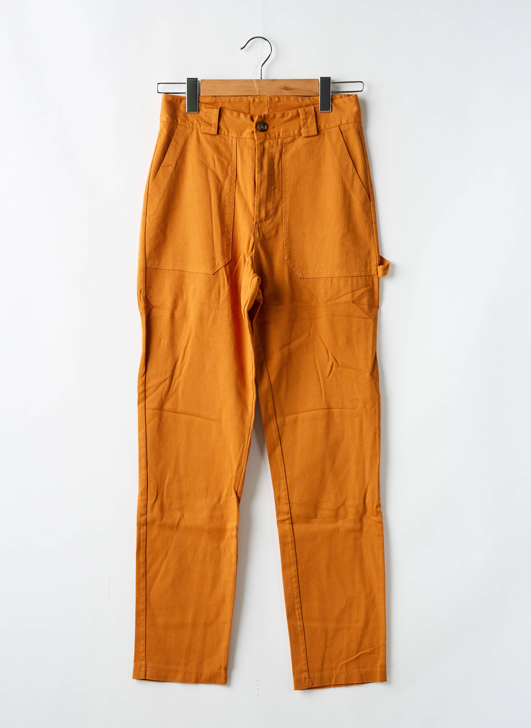 Tiesi kelnė krepos audinys aukšta talija oranžinė #OOTD moteris