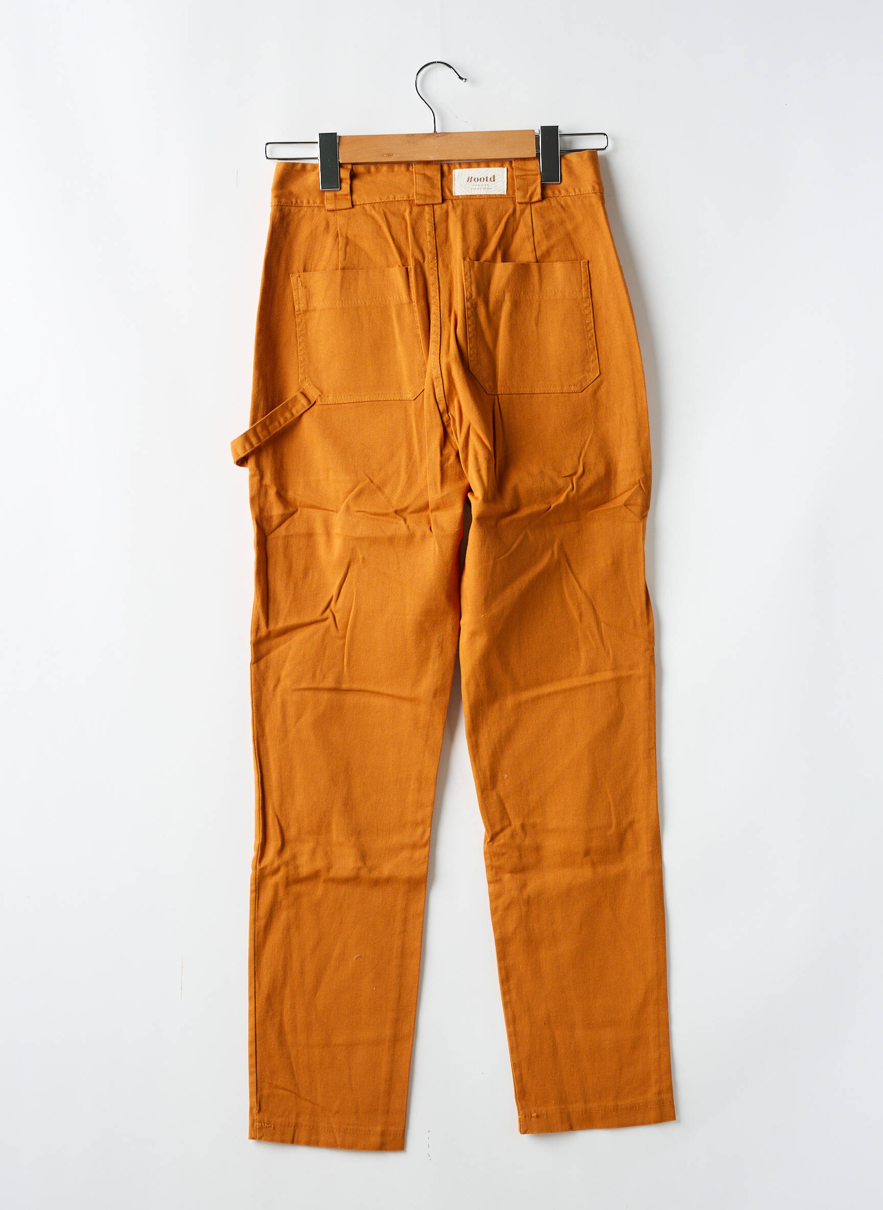 Tiesi kelnė krepos audinys aukšta talija oranžinė #OOTD moteris
