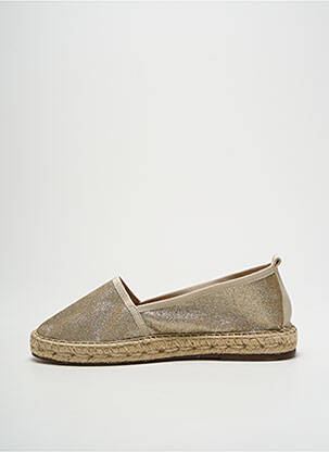 Espadrilės apvalus mygtukas plokščias kulnas iki 3 cm auksas ESCADRILLE moteris