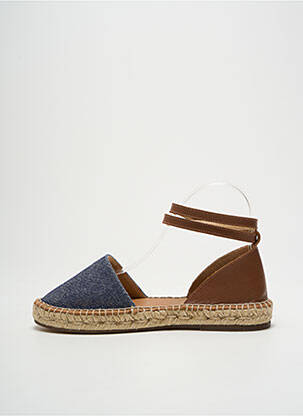 Espadrilės apvalus mygtukas plokščias kulnas iki 3 cm rudas ESCADRILLE moteris
