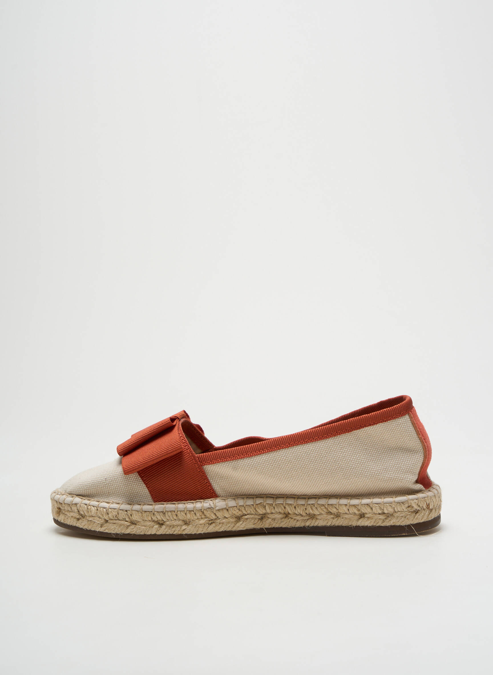 Espadrilės apvalus mygtukas plokščias kulnas iki 3 cm oranžinė ESCADRILLE moteris
