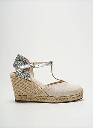 Espadrilės apvalus mygtukas kulnas nuo 7 iki 9 cm sidabrinė ESCADRILLE moteris