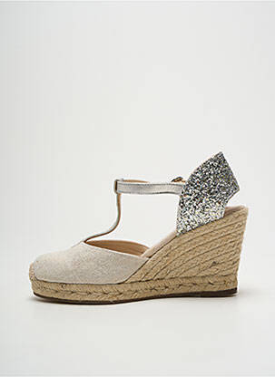 Espadrilės apvalus mygtukas kulnas nuo 7 iki 9 cm sidabrinė ESCADRILLE moteris