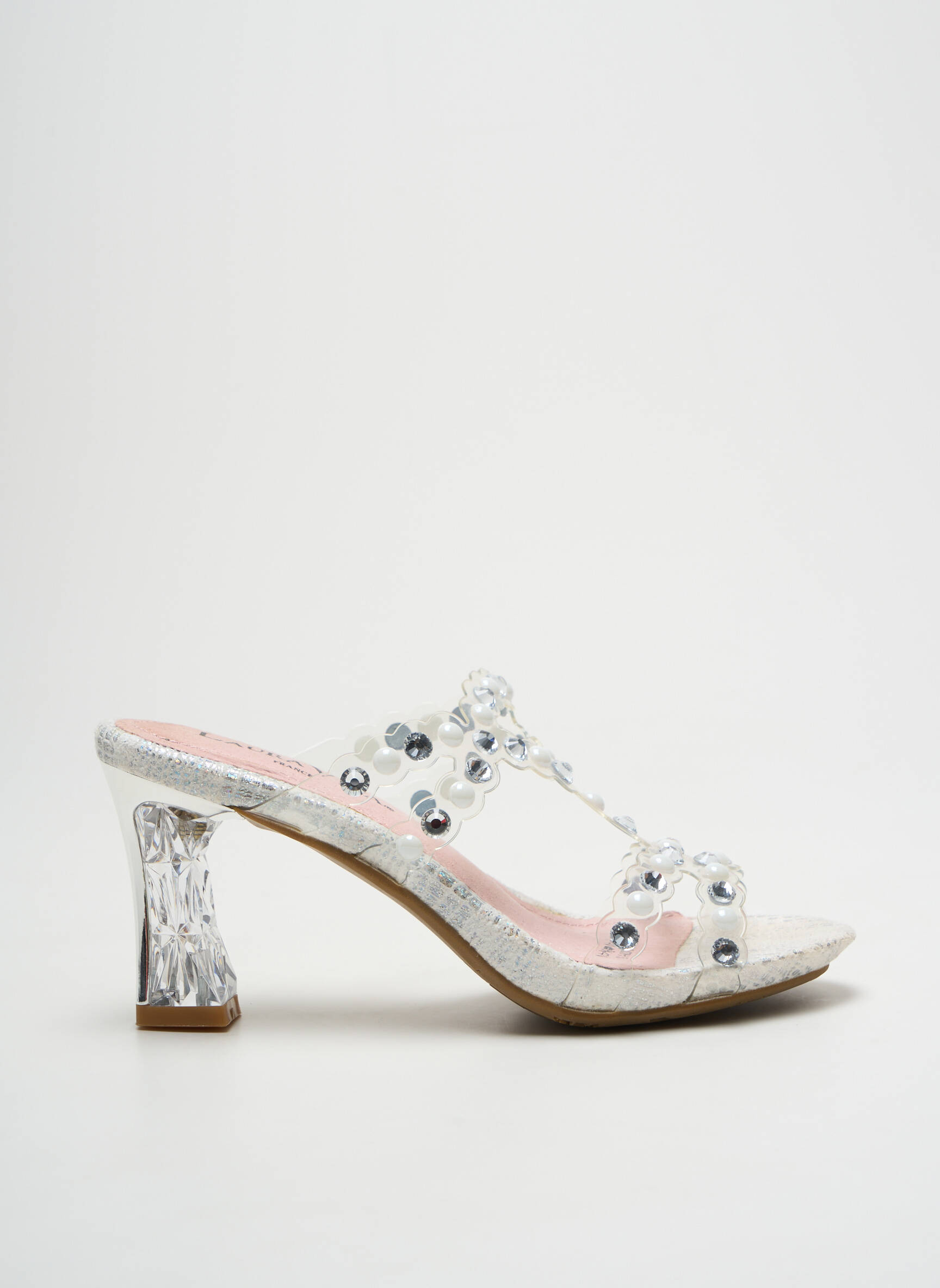 Mule/sabotai atvira pabaiga kulnas nuo 7 iki 9 cm sidabrinė LAURA VITA moteris