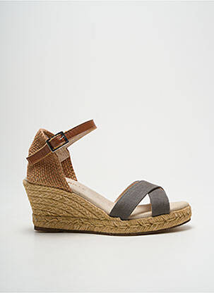 Espadrilės satino audinys kulnas nuo 7 iki 9 cm rudas ESCADRILLE moteris