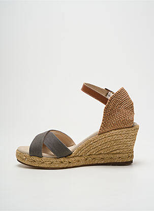 Espadrilės satino audinys kulnas nuo 7 iki 9 cm rudas ESCADRILLE moteris