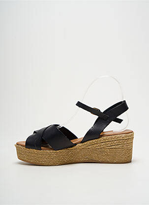Espadrilės satino audinys kulnas nuo 4 iki 6 cm juodas ESCADRILLE moteris