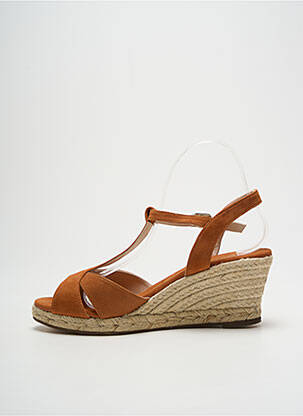 Espadrilės satino audinys kulnas nuo 7 iki 9 cm rudas ESCADRILLE moteris