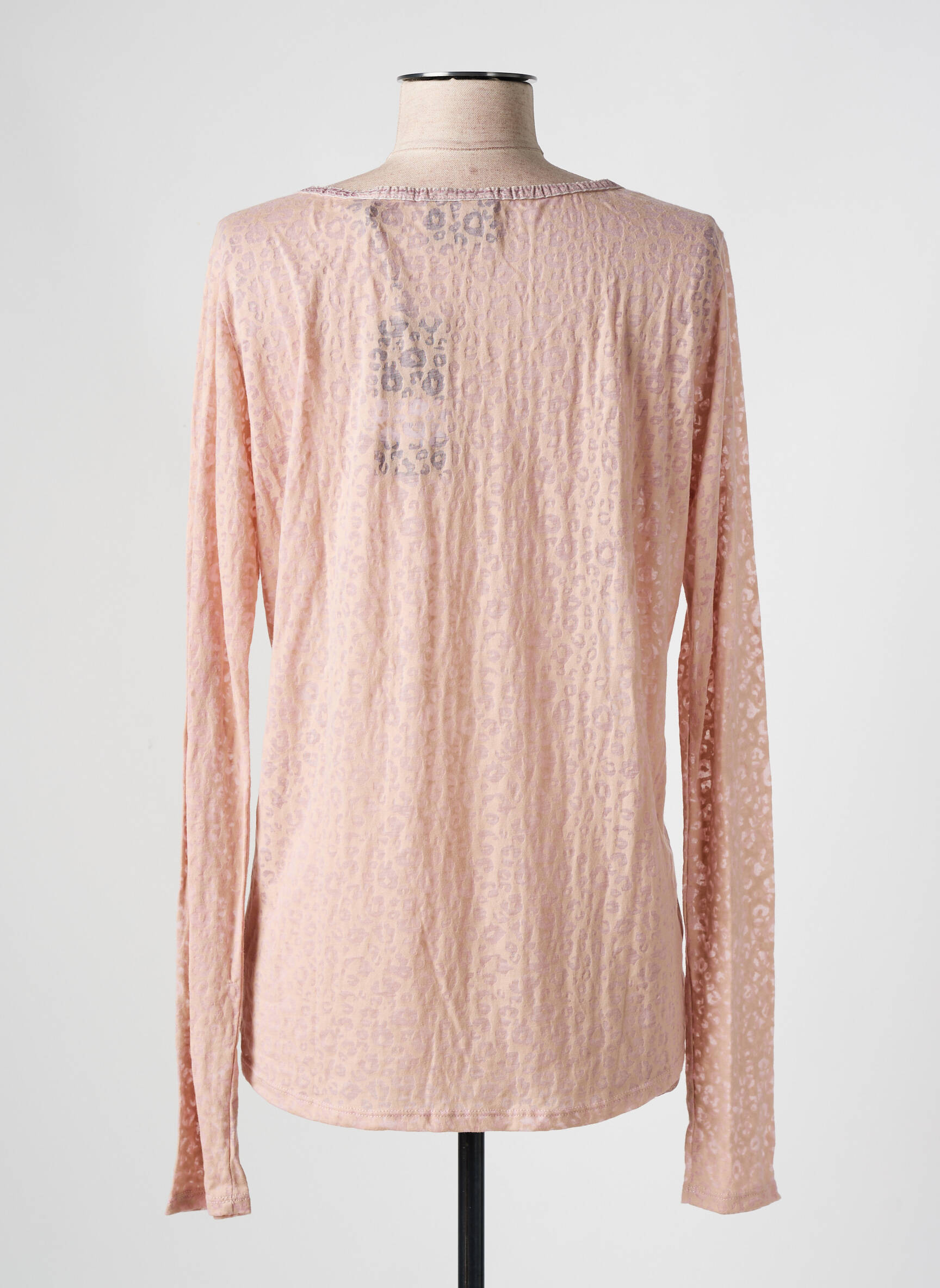 T-marškinys ilgos rankovės ilgos rankovės rožinė MAISON SCOTCH moteris