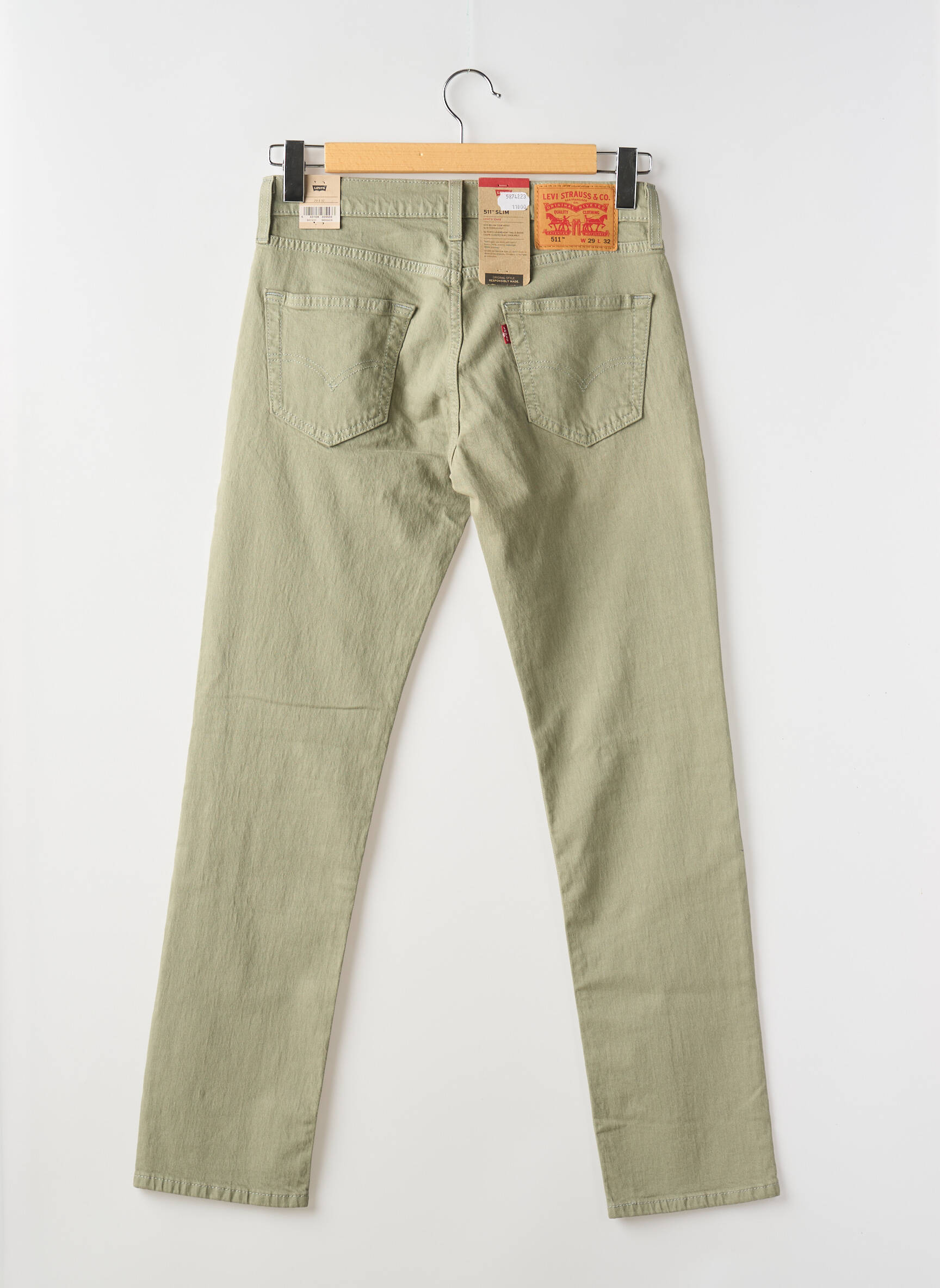 Lieknos džinsai tamprumas normala dydis žalias LEVI'S vyras