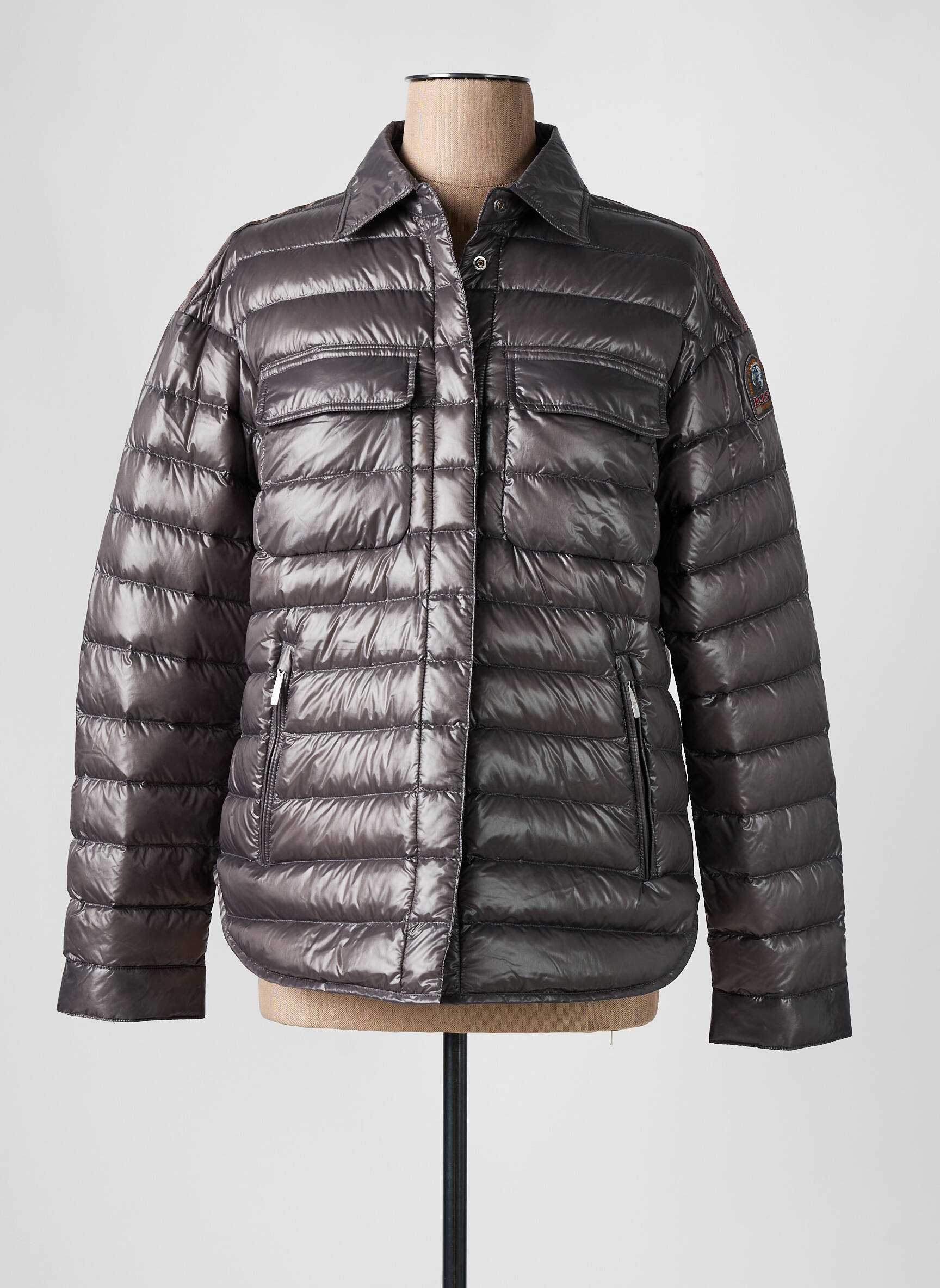 Pūkinė striukė ilgos rankovės be gobtuvų pilka PARAJUMPERS moteris