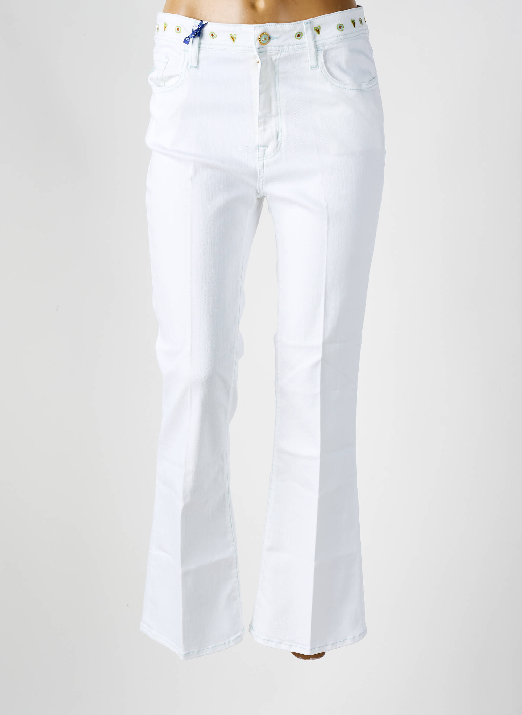 Bootcut džinsai aukšta talija aukšta talija baltas JACOB COHEN moteris