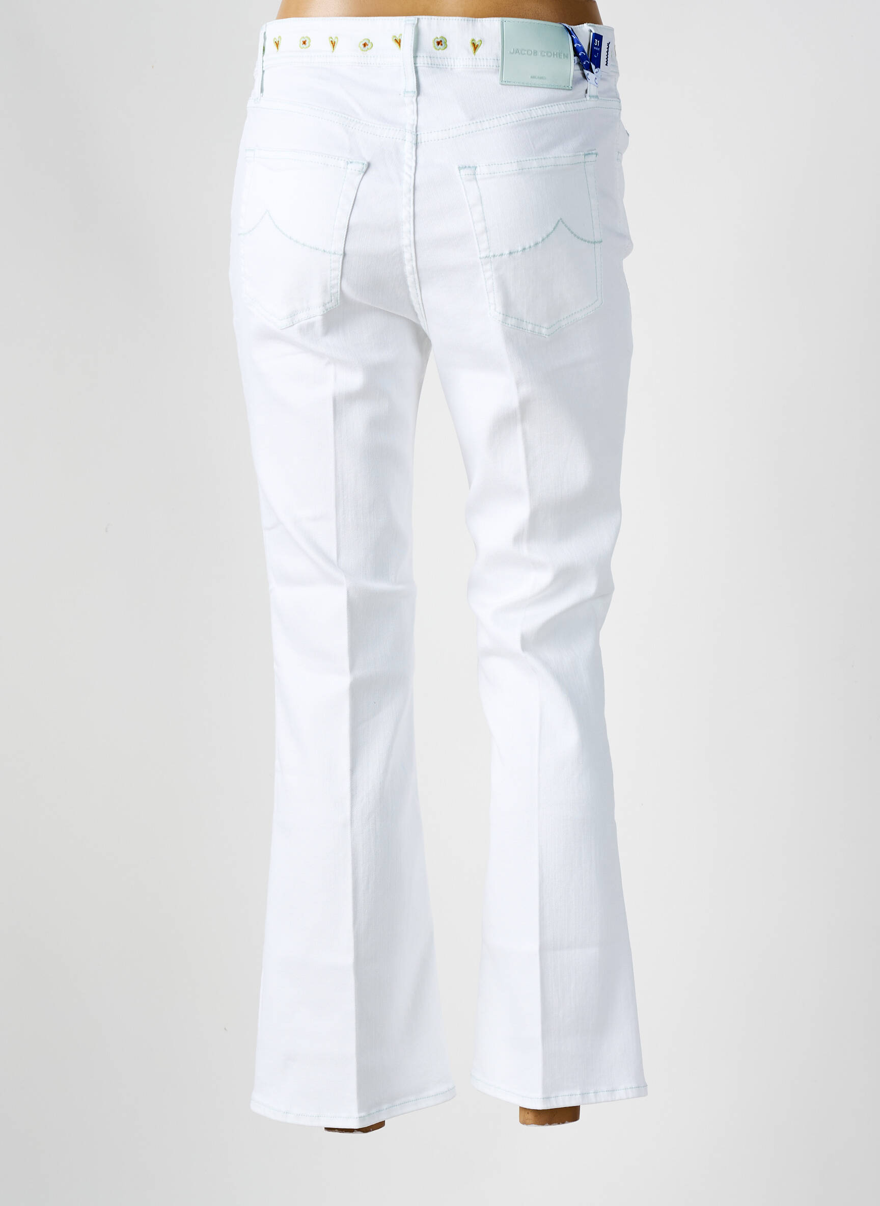 Bootcut džinsai aukšta talija aukšta talija baltas JACOB COHEN moteris