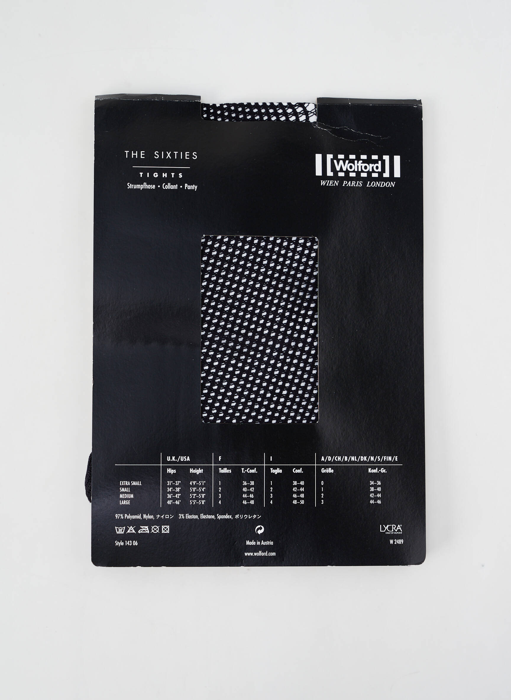 Kojinės tamprumas juodas WOLFORD moteris