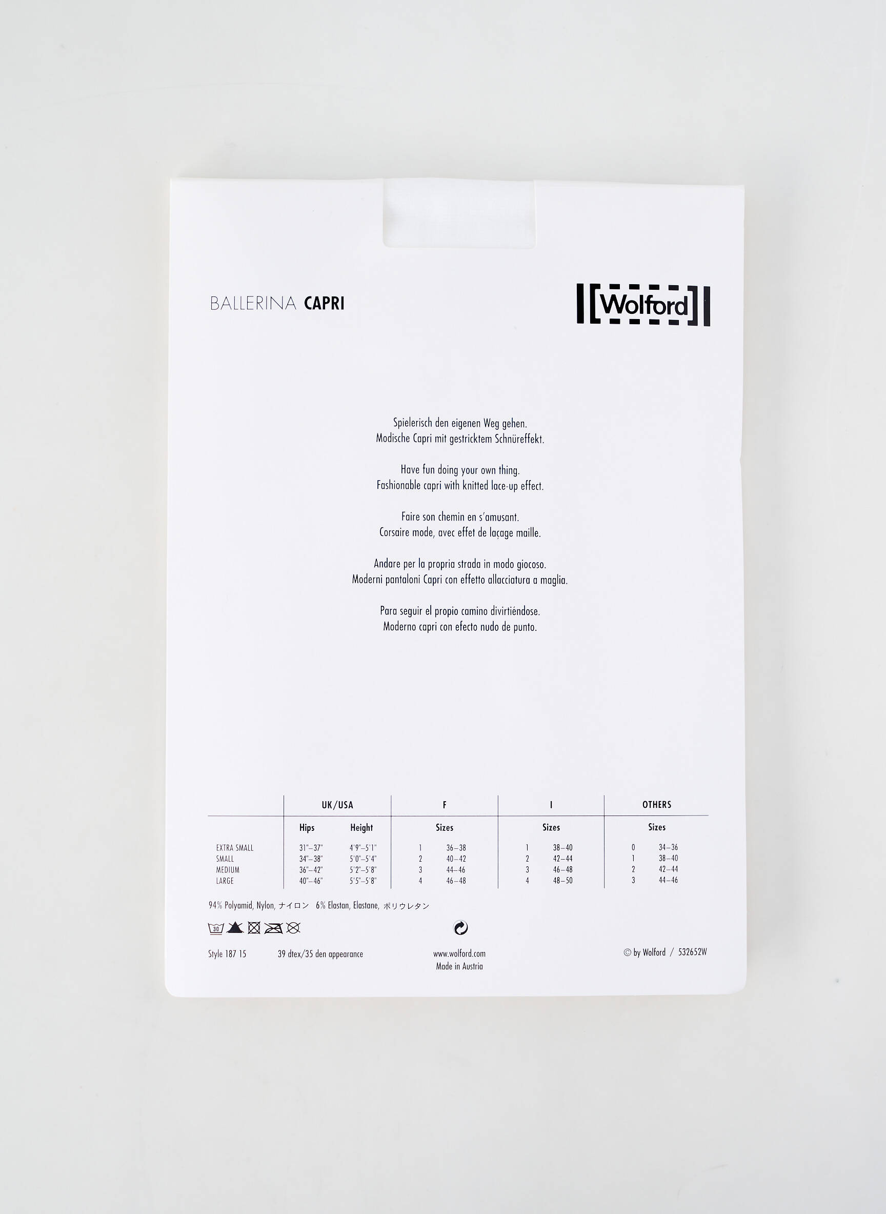 Legingas tamprumas baltas WOLFORD moteris