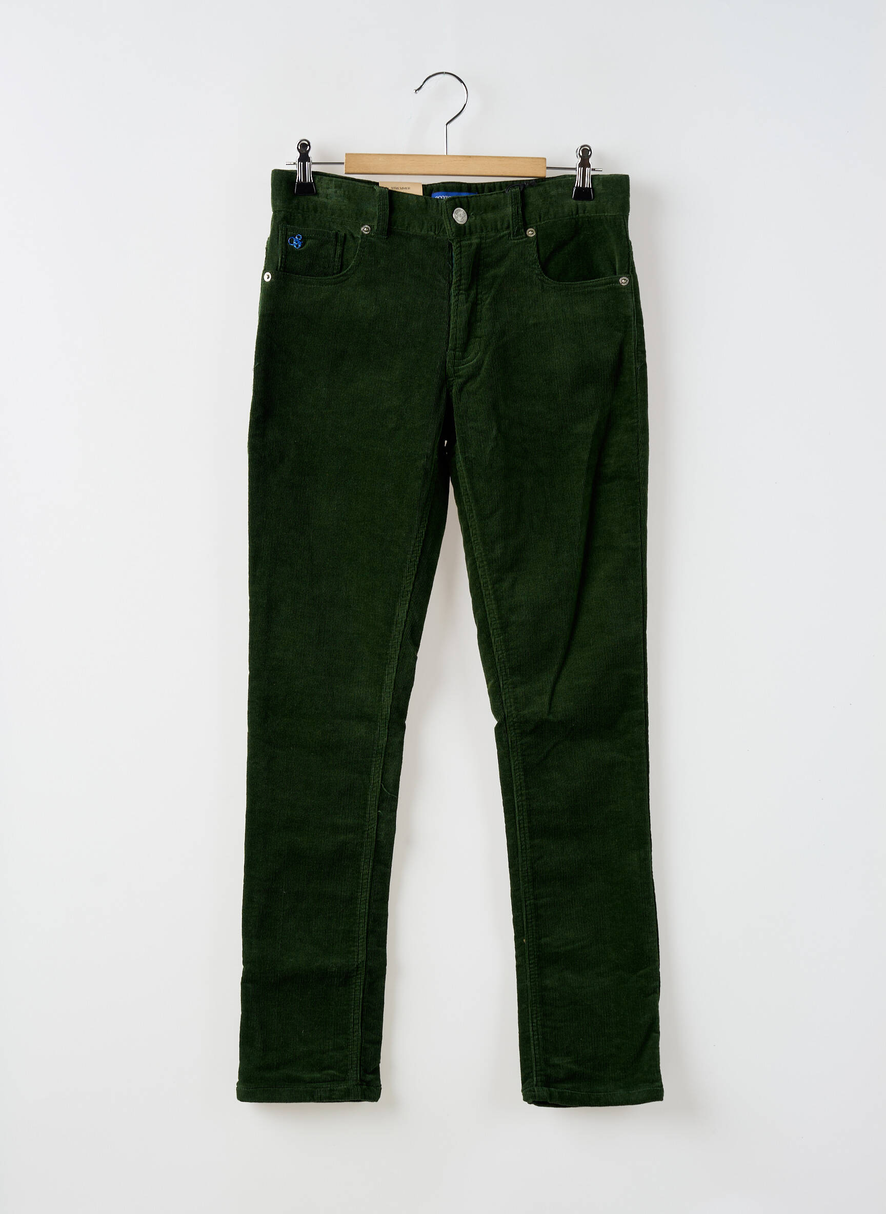 Lieknos kelnės uždarymas su užtrauktuku po mygtuku uždengimu žalias SCOTCH & SODA mergina
