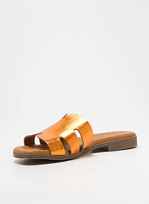 Mule/sabotai satino audinys plokščias kulnas iki 3 cm oranžinė KAOLA moteris