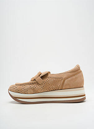 Slip-on batai nubuko audinys kulnas nuo 4 iki 6 cm rudas SOFTWAVES moteris