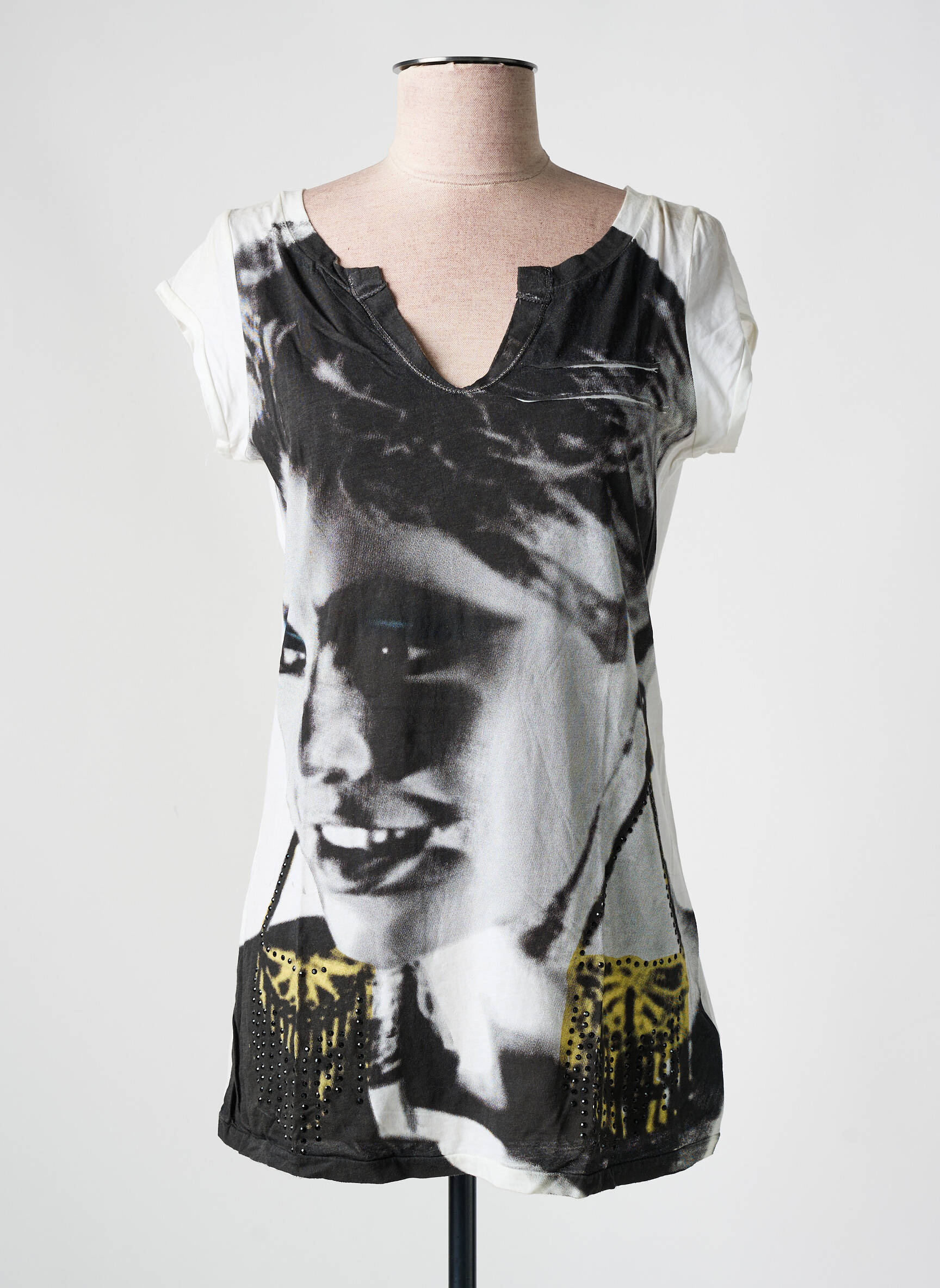 T-marškinys fantazijos raštas trumpas rankovės bežinis ANDY WARHOL BY PEPE JEANS moteris