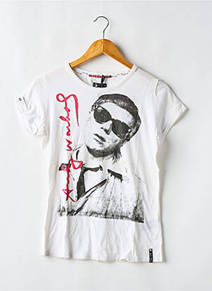 T-marškinys centrinė iškirptė ilgos rankovės baltas ANDY WARHOL BY PEPE JEANS mergina