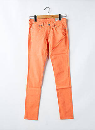 Lieknos kelnės popelinos audinys, kuris pasižymi lygiu ir tankiu paviršiumi. oranžinė PEPE JEANS mergina