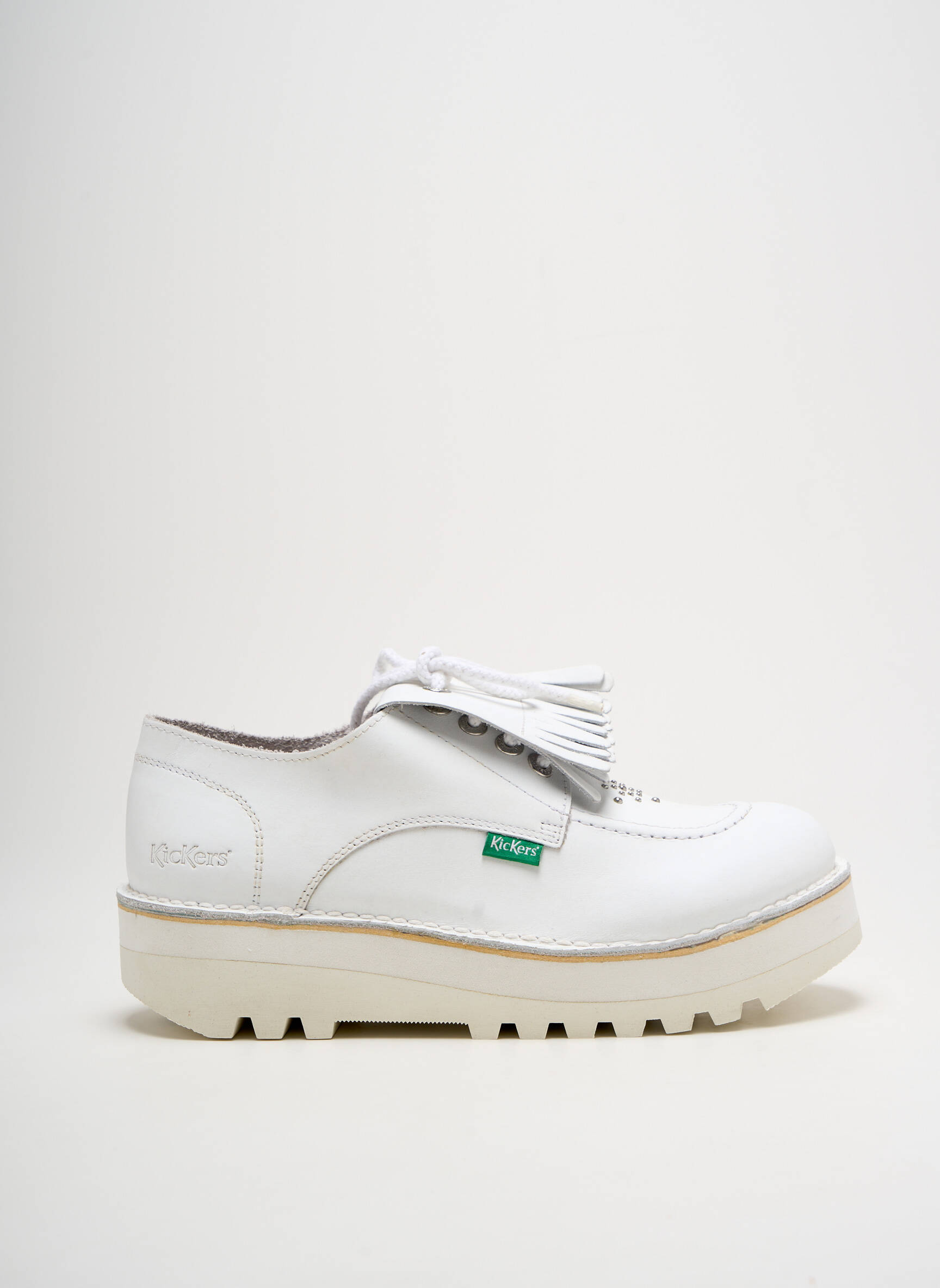 Derbiai apvalus mygtukas kulnas nuo 4 iki 6 cm baltas KICKERS moteris