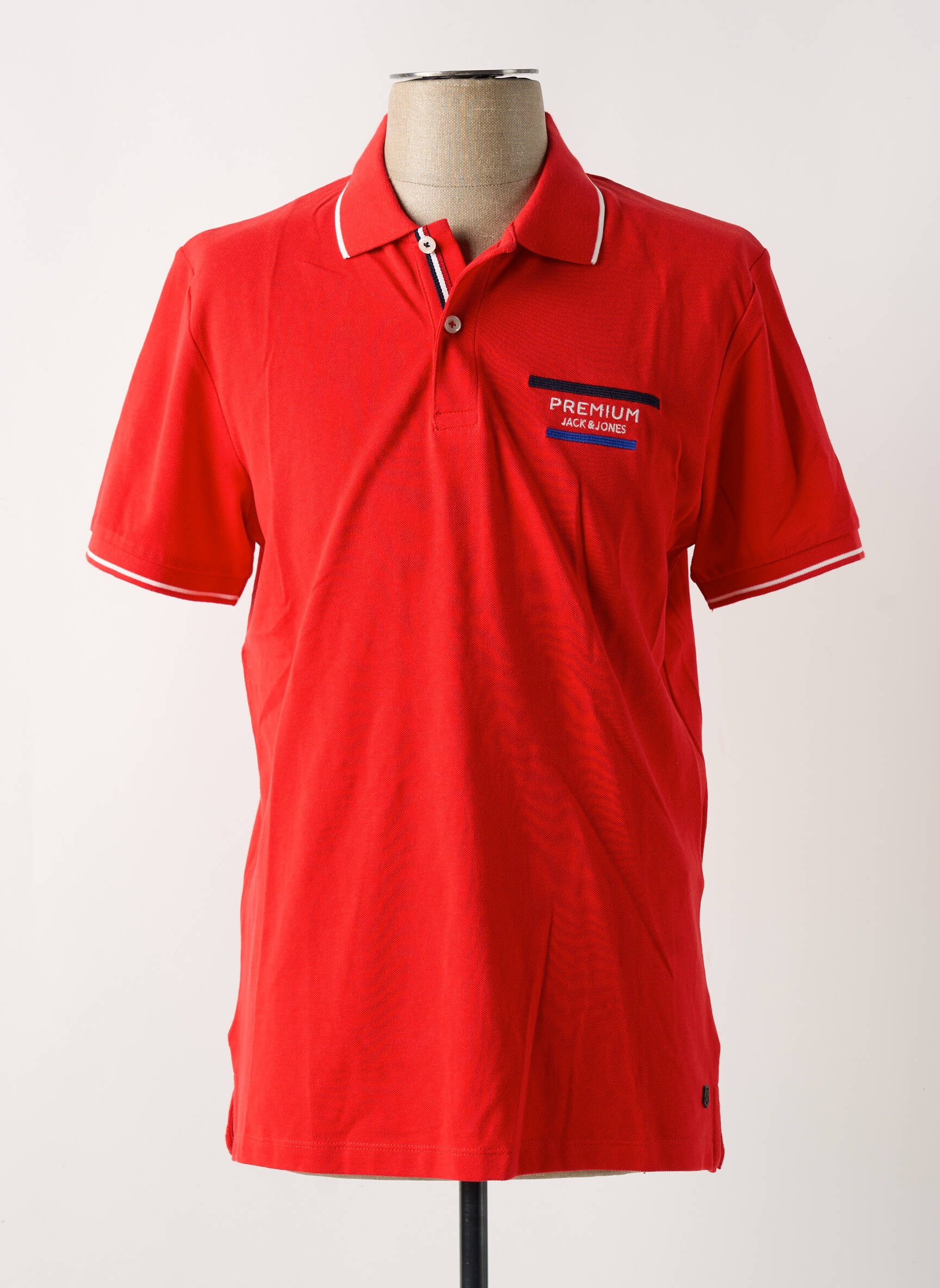 Polo centrinė iškirptė trumpas rankovės raudona JACK & JONES vyras