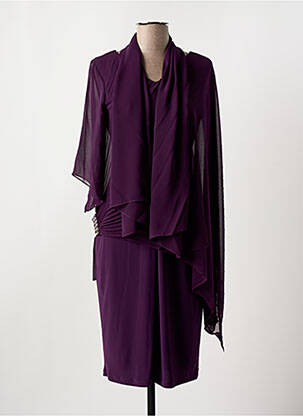 Pusilgių suknelė 3/4 rankovės 3/4 rankovės violetinis FASHION NEW YORK moteris