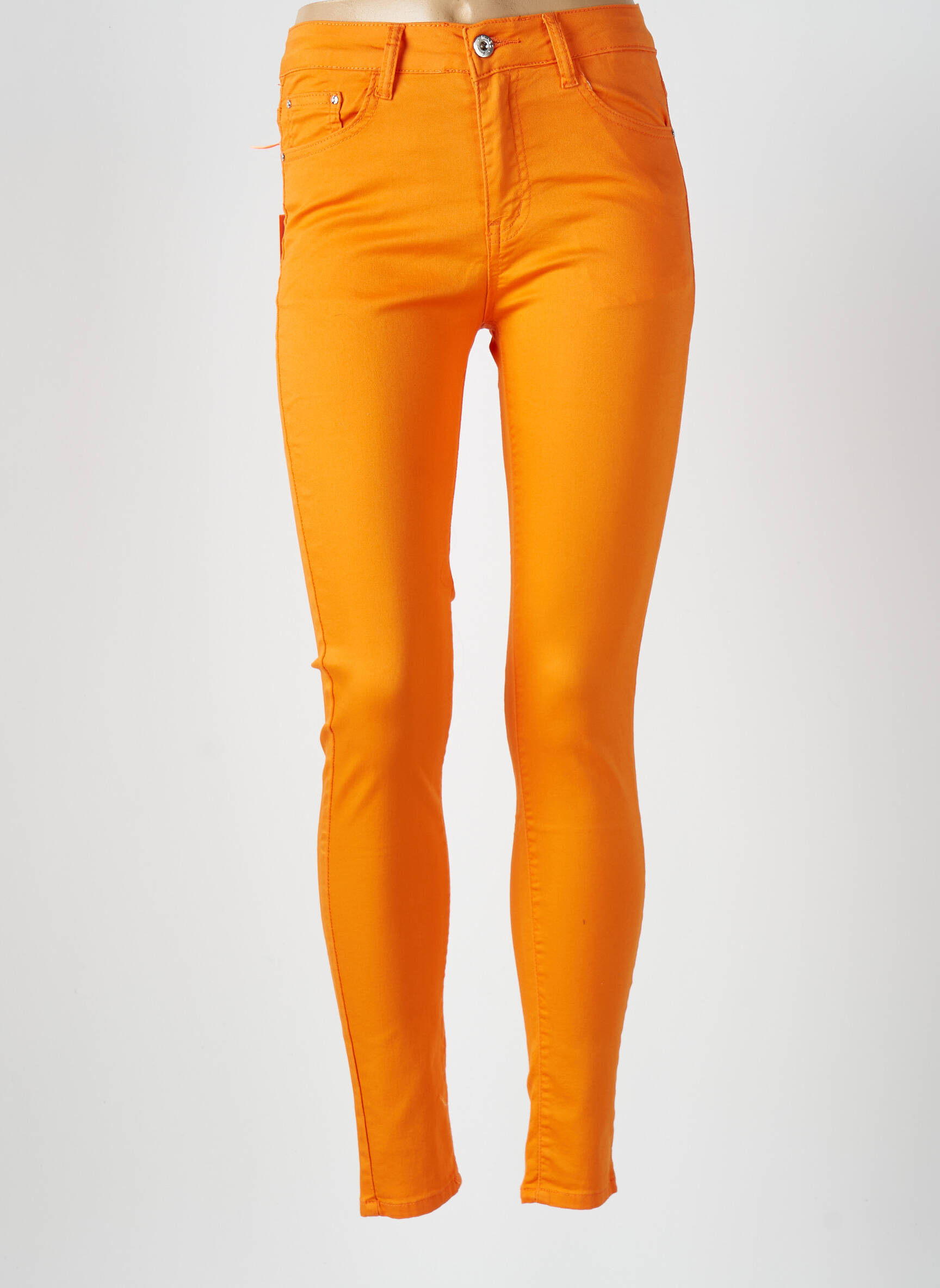 Lieknos džinsai aukšta talija aukšta talija oranžinė BS JEANS moteris