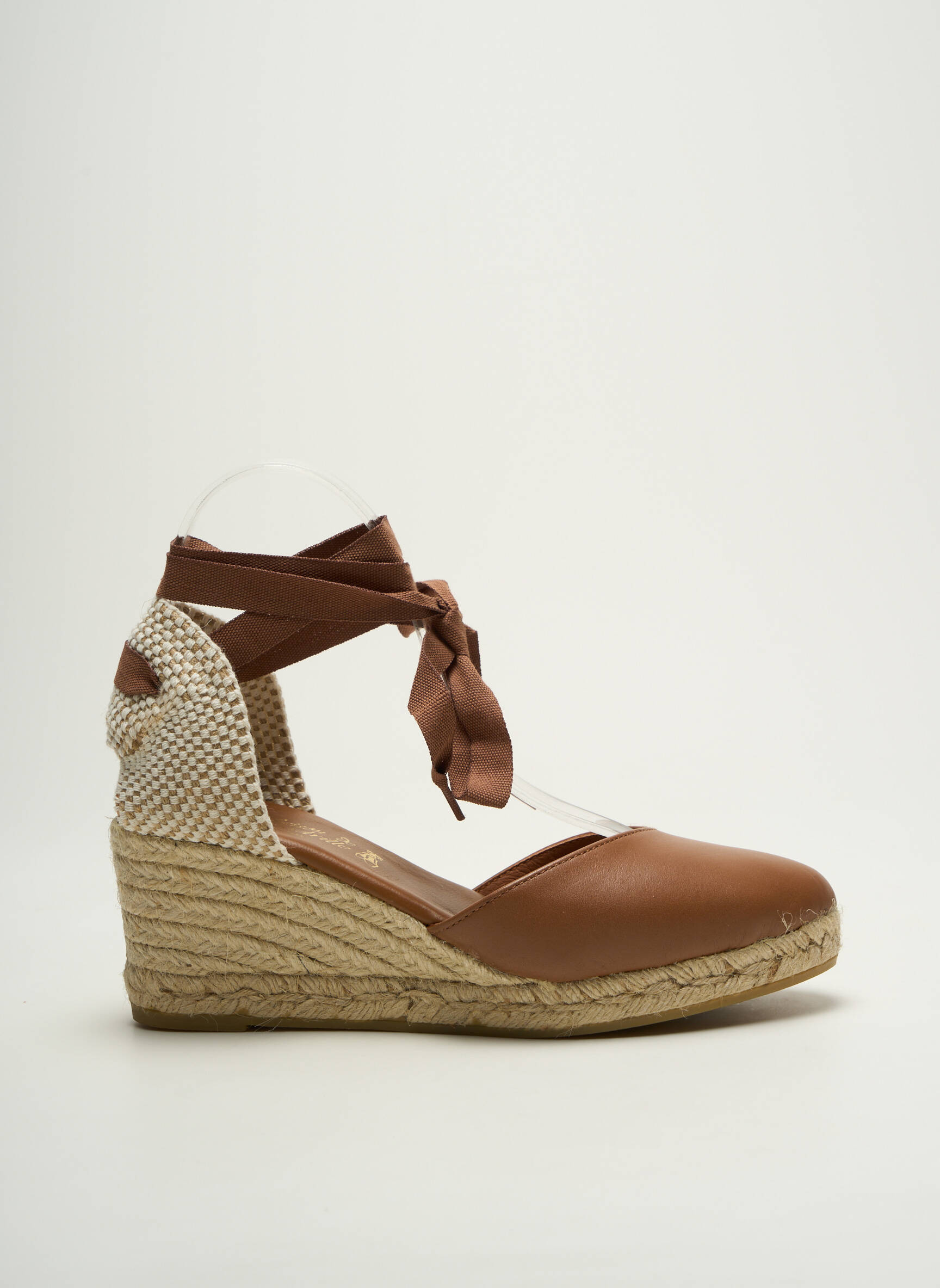 Espadrilės šnervių uždarymas kulnas nuo 7 iki 9 cm rudas LA MAISON DE L'ESPADRILLE moteris