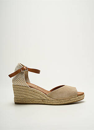 Espadrilės nubuko audinys kulnas nuo 7 iki 9 cm bežinis LA MAISON DE L'ESPADRILLE moteris