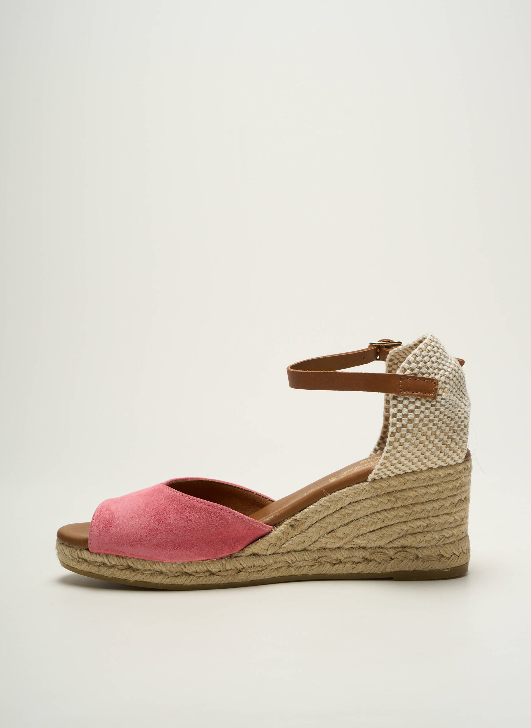 Espadrilės nubuko audinys kulnas nuo 7 iki 9 cm rožinė LA MAISON DE L'ESPADRILLE moteris