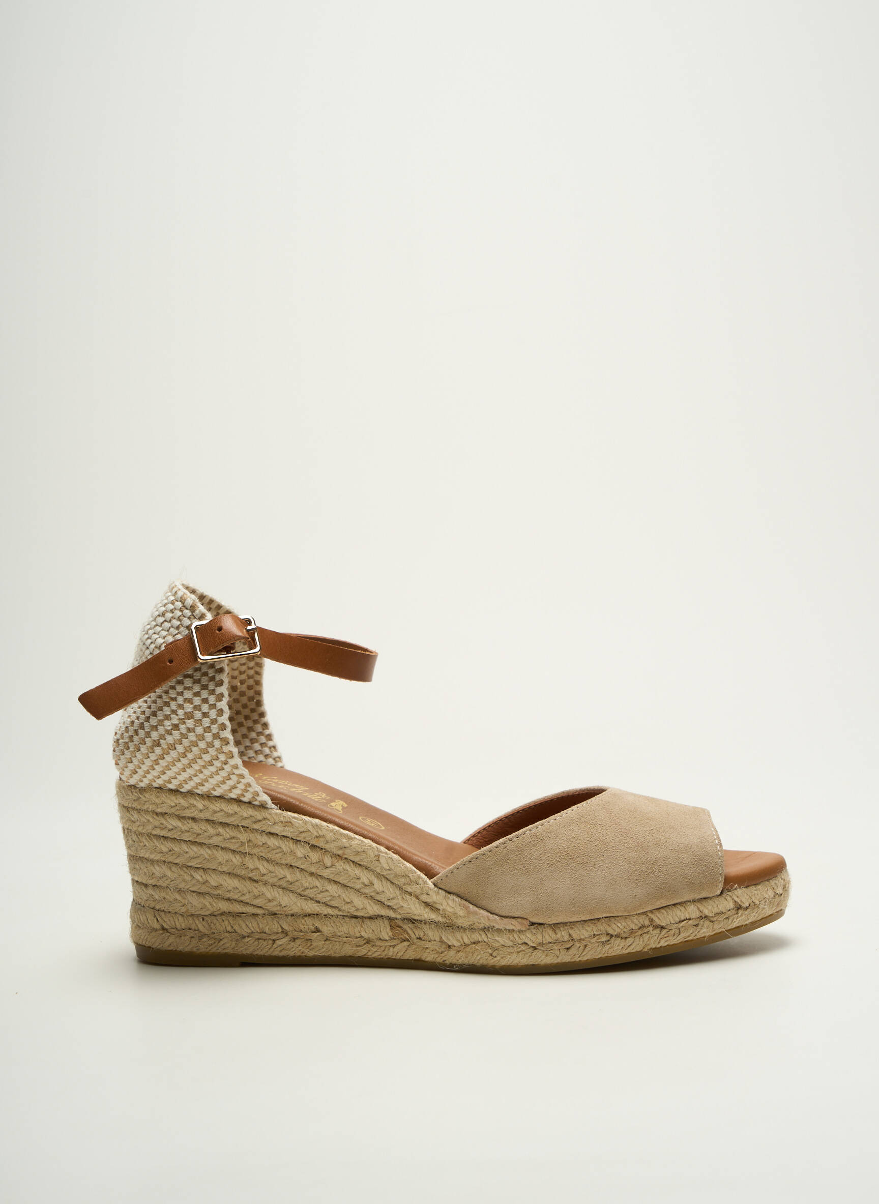Espadrilės nubuko audinys kulnas nuo 7 iki 9 cm bežinis LA MAISON DE L'ESPADRILLE moteris