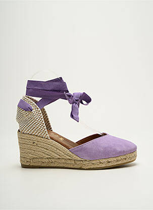 Espadrilės šnervių uždarymas kulnas nuo 7 iki 9 cm violetinis LA MAISON DE L'ESPADRILLE moteris