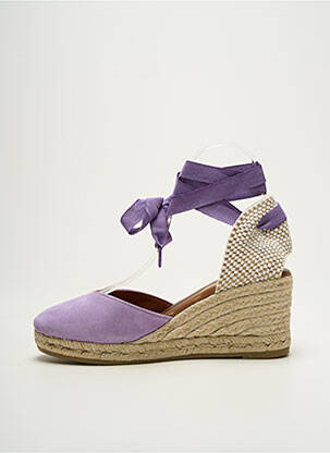 Espadrilės šnervių uždarymas kulnas nuo 7 iki 9 cm violetinis LA MAISON DE L'ESPADRILLE moteris