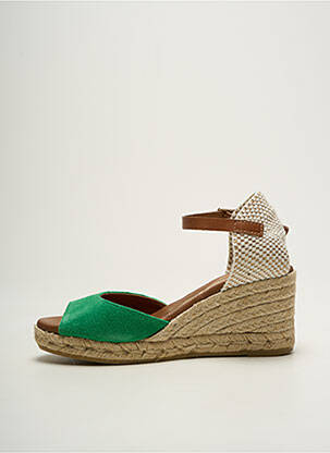 Espadrilės nubuko audinys kulnas nuo 7 iki 9 cm žalias LA MAISON DE L'ESPADRILLE moteris