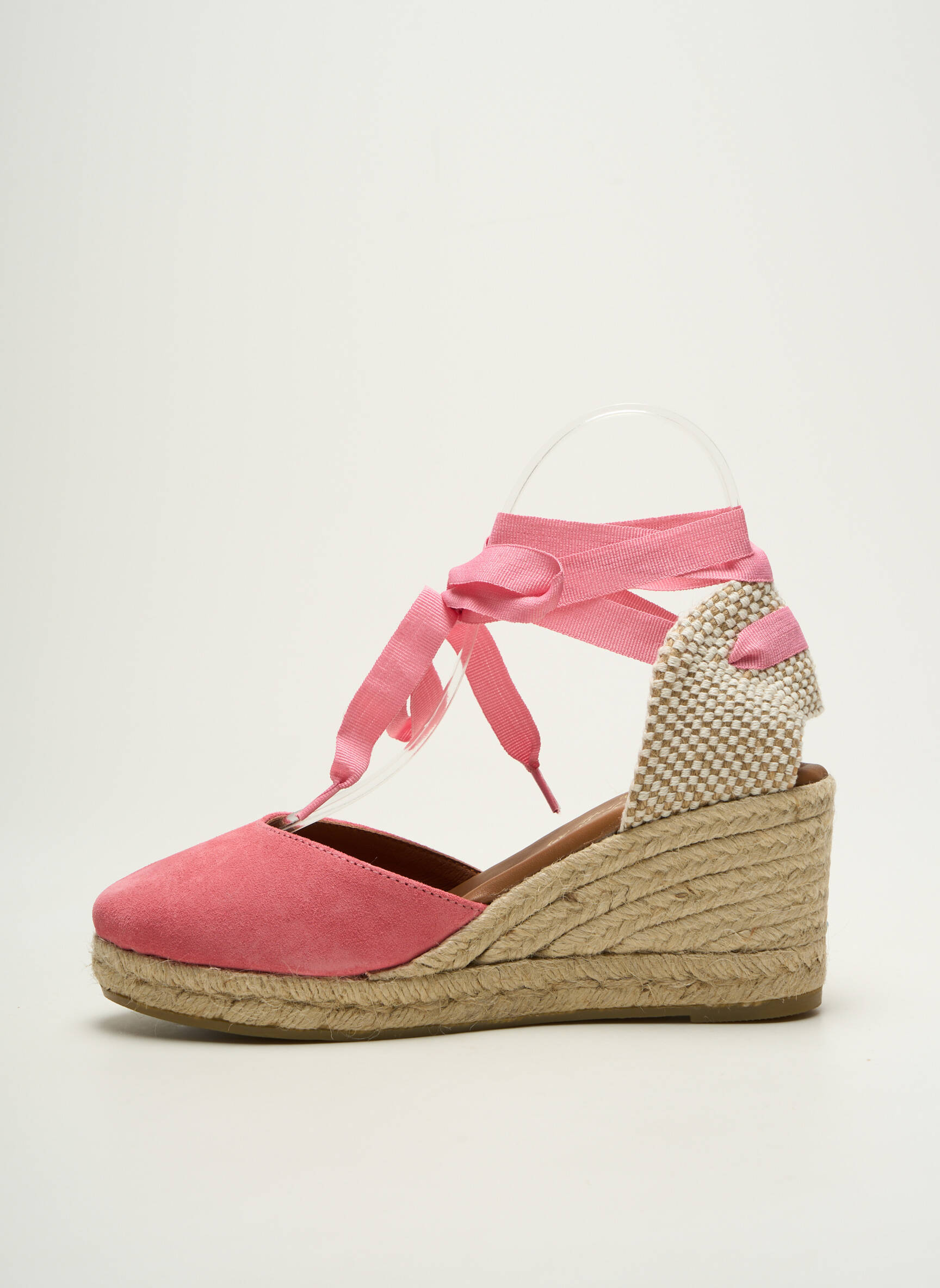 Espadrilės šnervių uždarymas kulnas nuo 7 iki 9 cm rožinė LA MAISON DE L'ESPADRILLE moteris