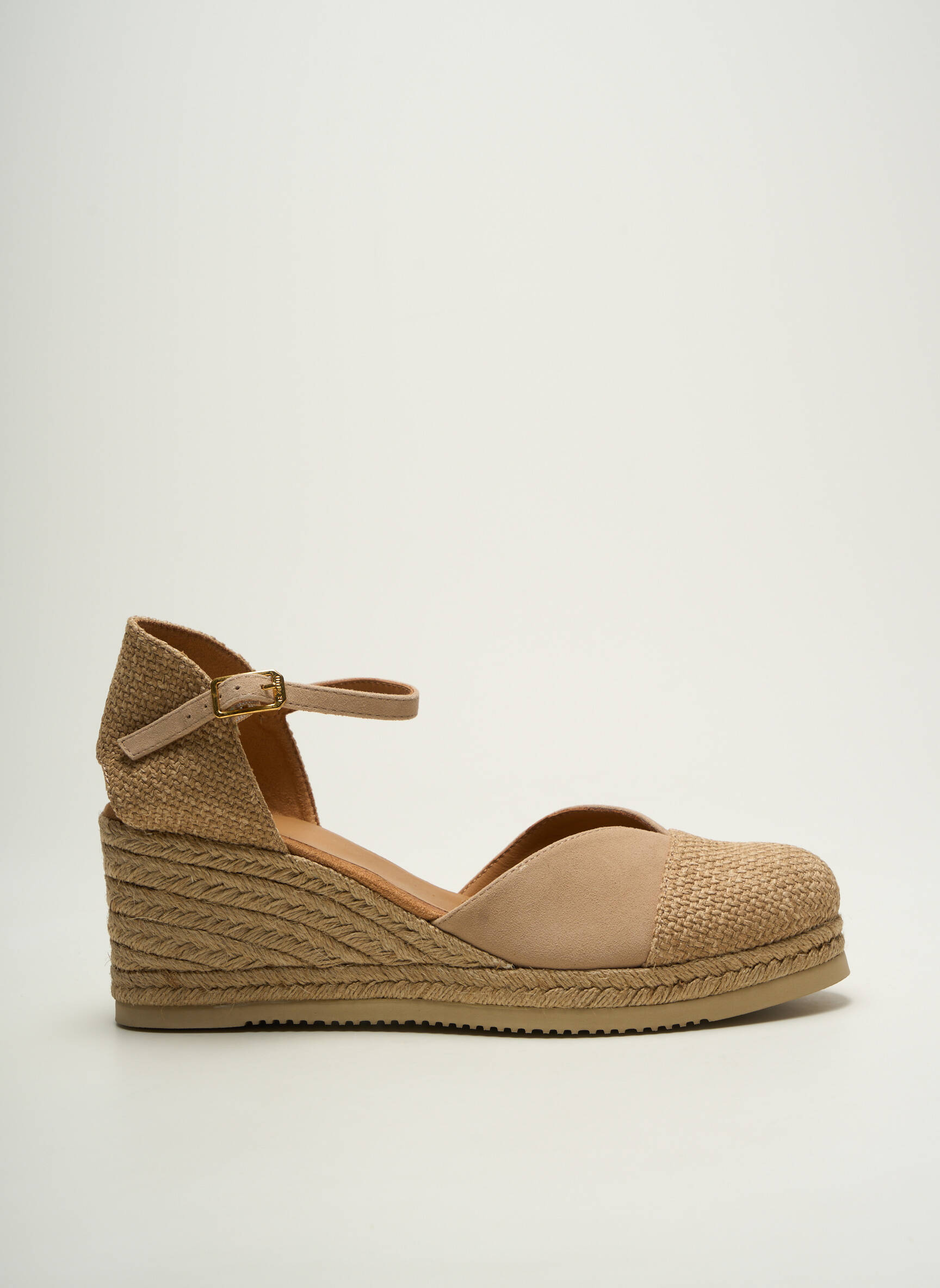 Espadrilės apvalus mygtukas kulnas nuo 7 iki 9 cm bežinis UNISA moteris