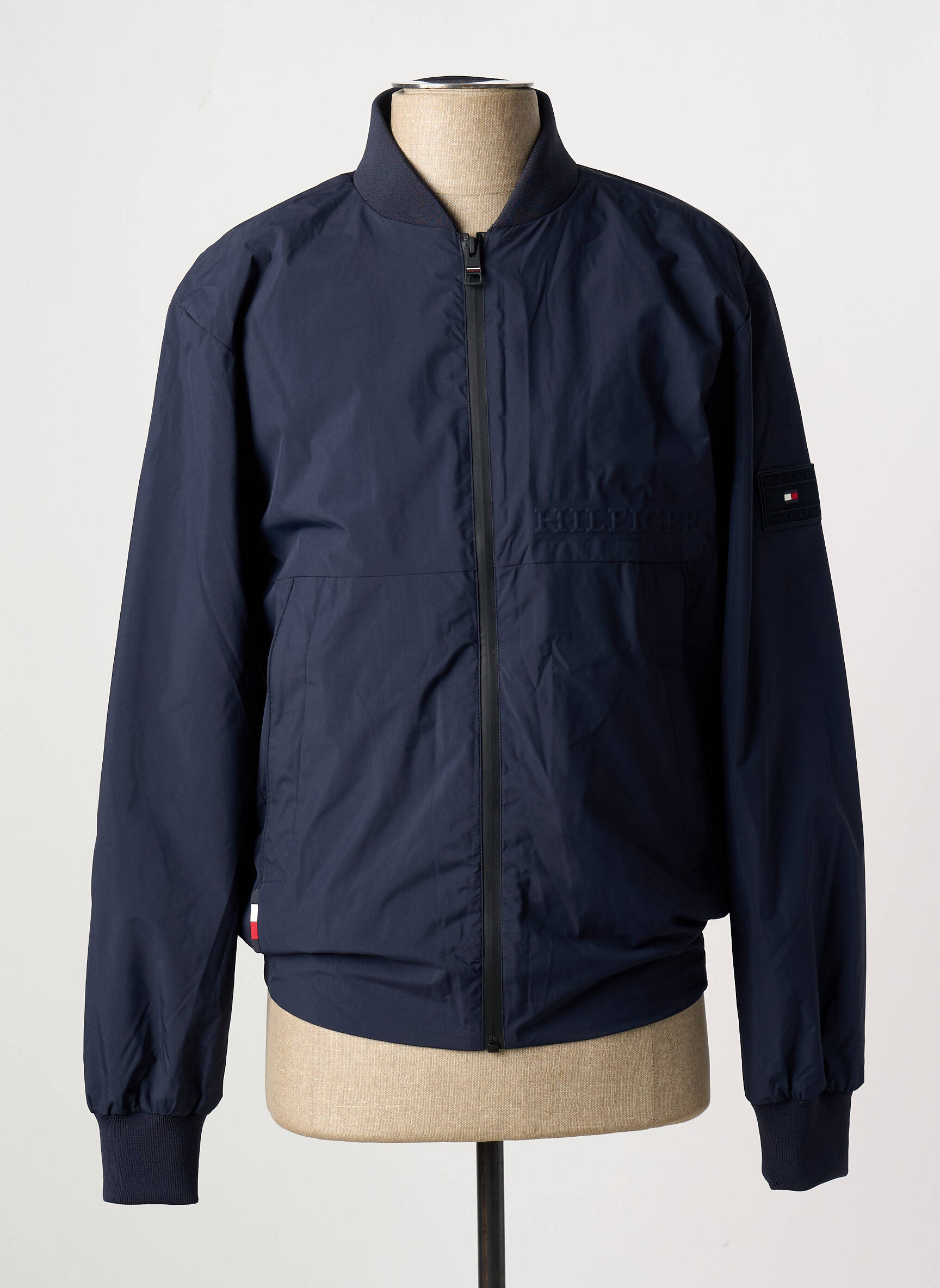 Pūkinė striukė ilgos rankovės be gobtuvų mėlyna TOMMY HILFIGER vyras