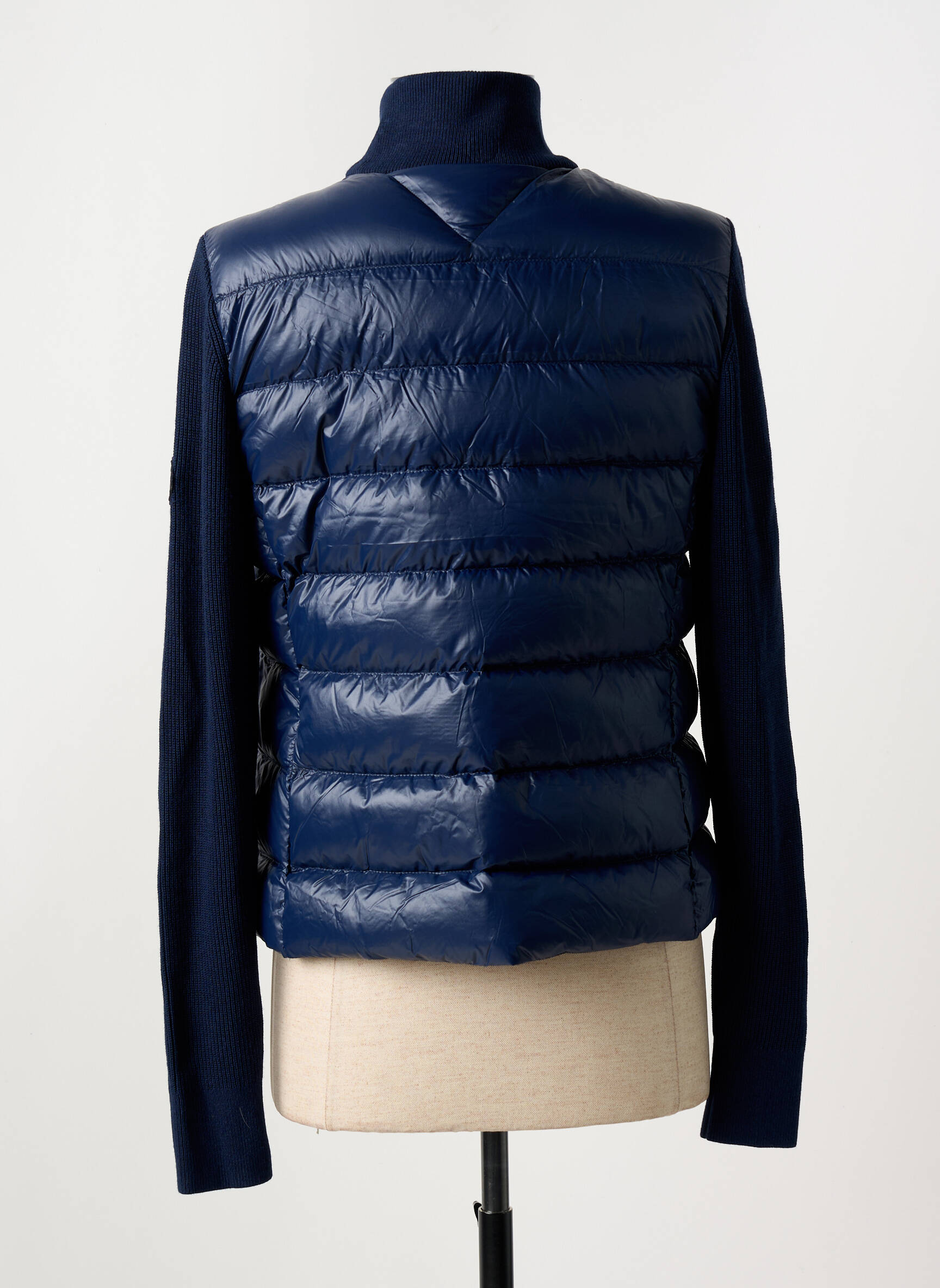 Pūkinė striukė ilgos rankovės be gobtuvų mėlyna TOMMY HILFIGER moteris