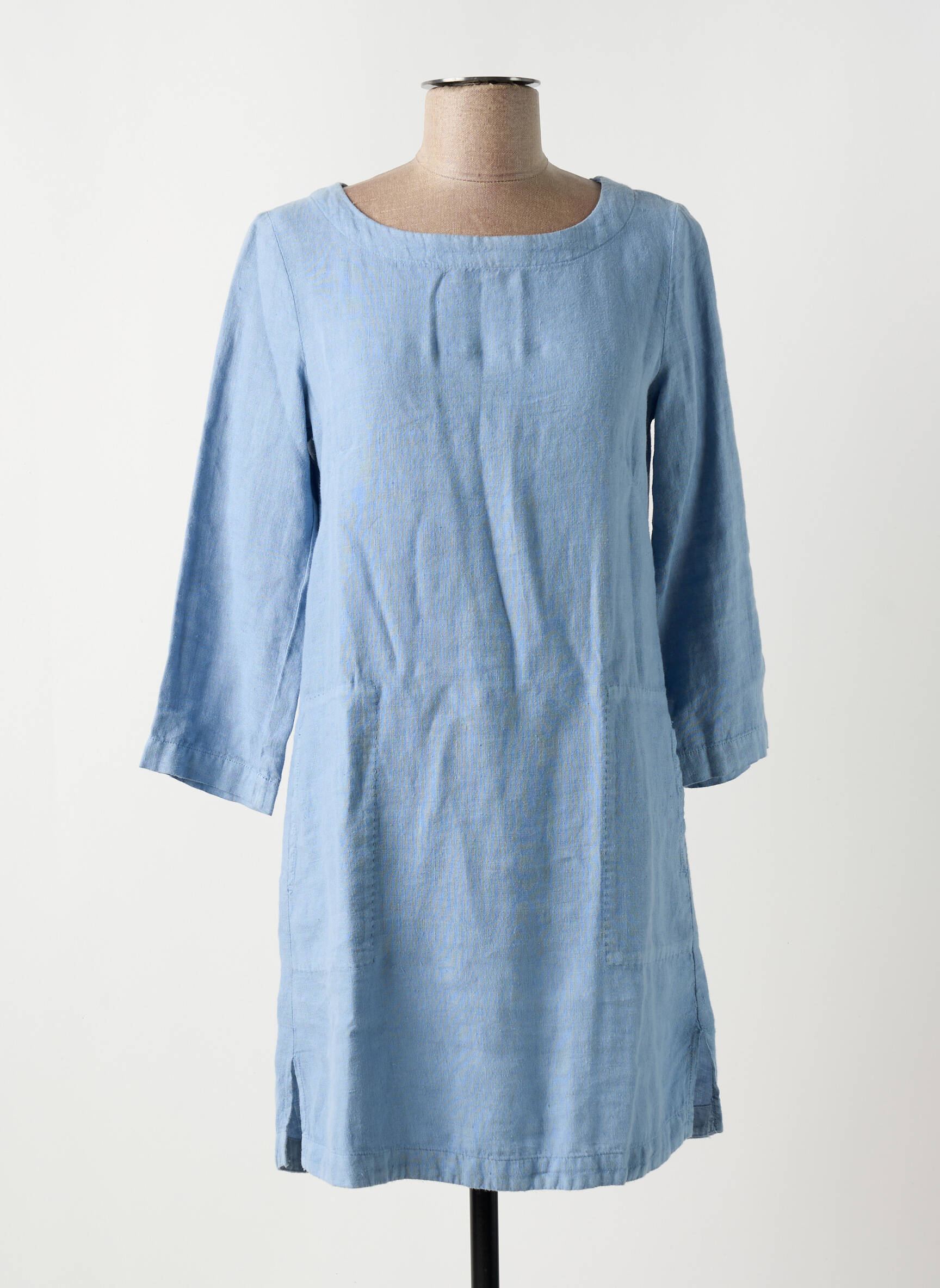 Trumpa suknelė užtrauktukas gale ilgos rankovės mėlyna DENIM &DRESS moteris