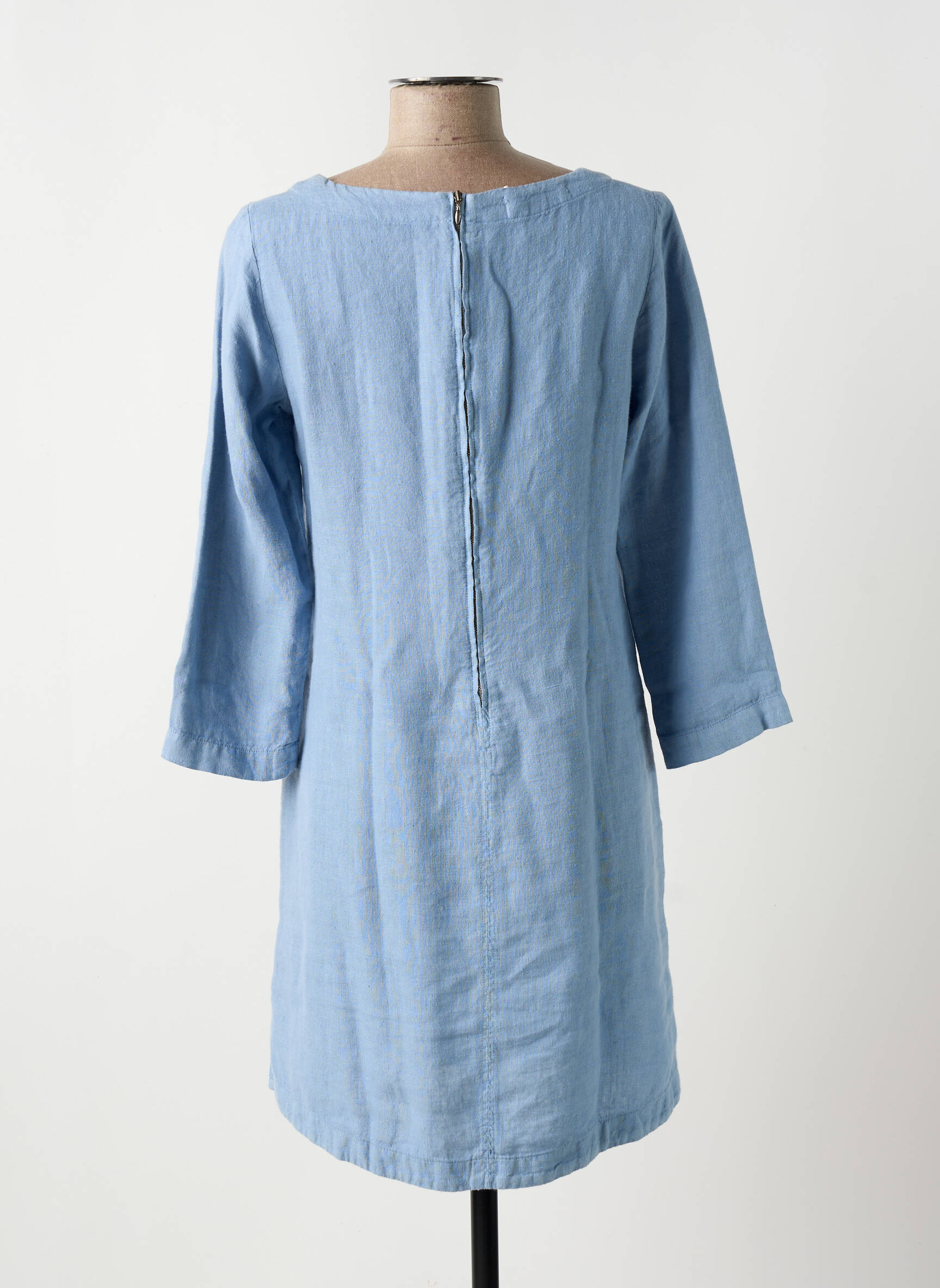 Trumpa suknelė užtrauktukas gale ilgos rankovės mėlyna DENIM &DRESS moteris