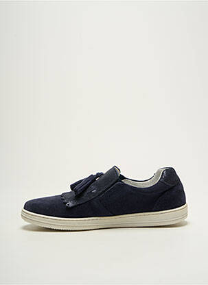 Slip-on batai nubuko audinys plokščias kulnas iki 3 cm mėlyna MYMA moteris