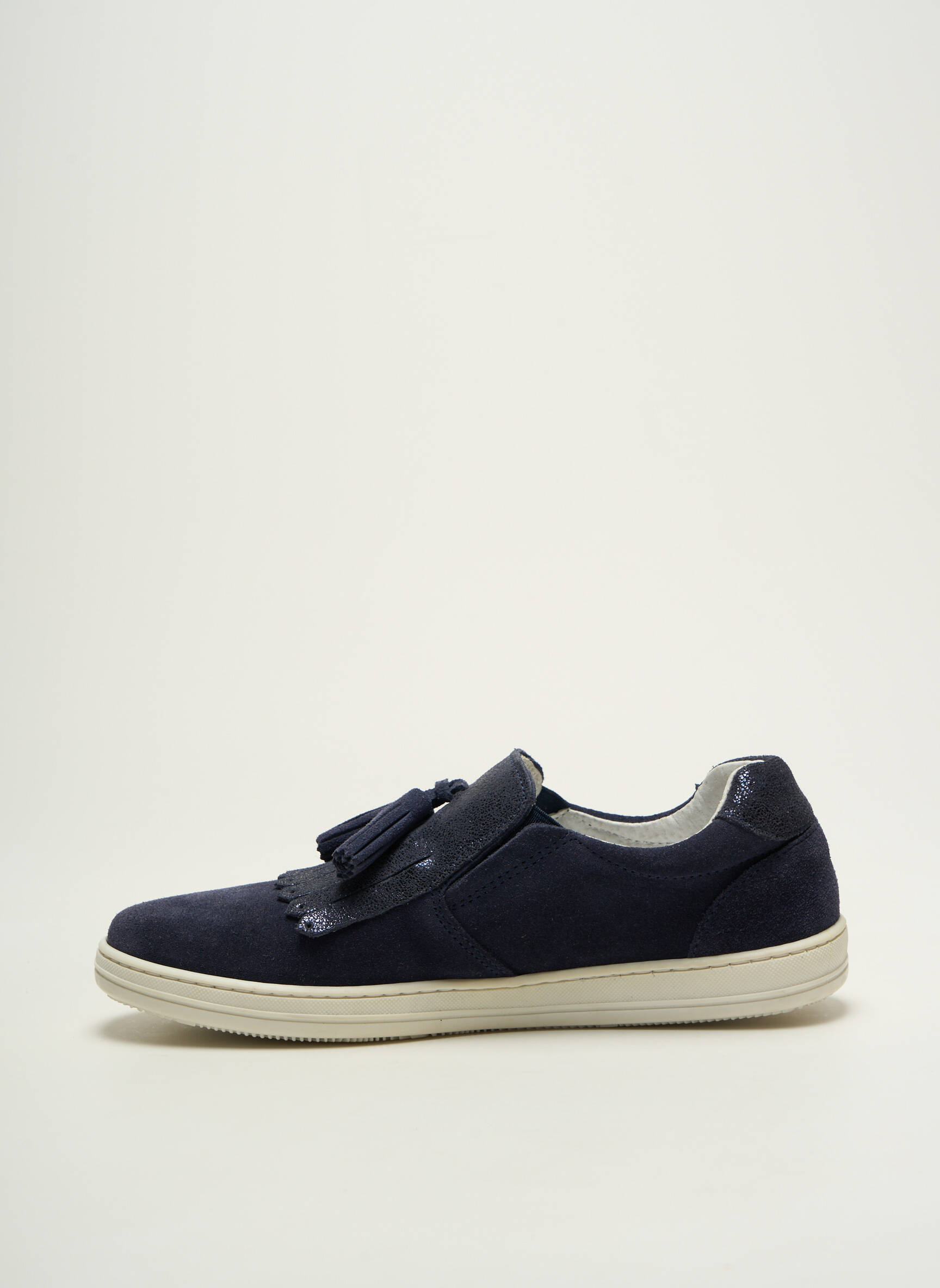 Slip-on batai nubuko audinys plokščias kulnas iki 3 cm mėlyna MYMA moteris