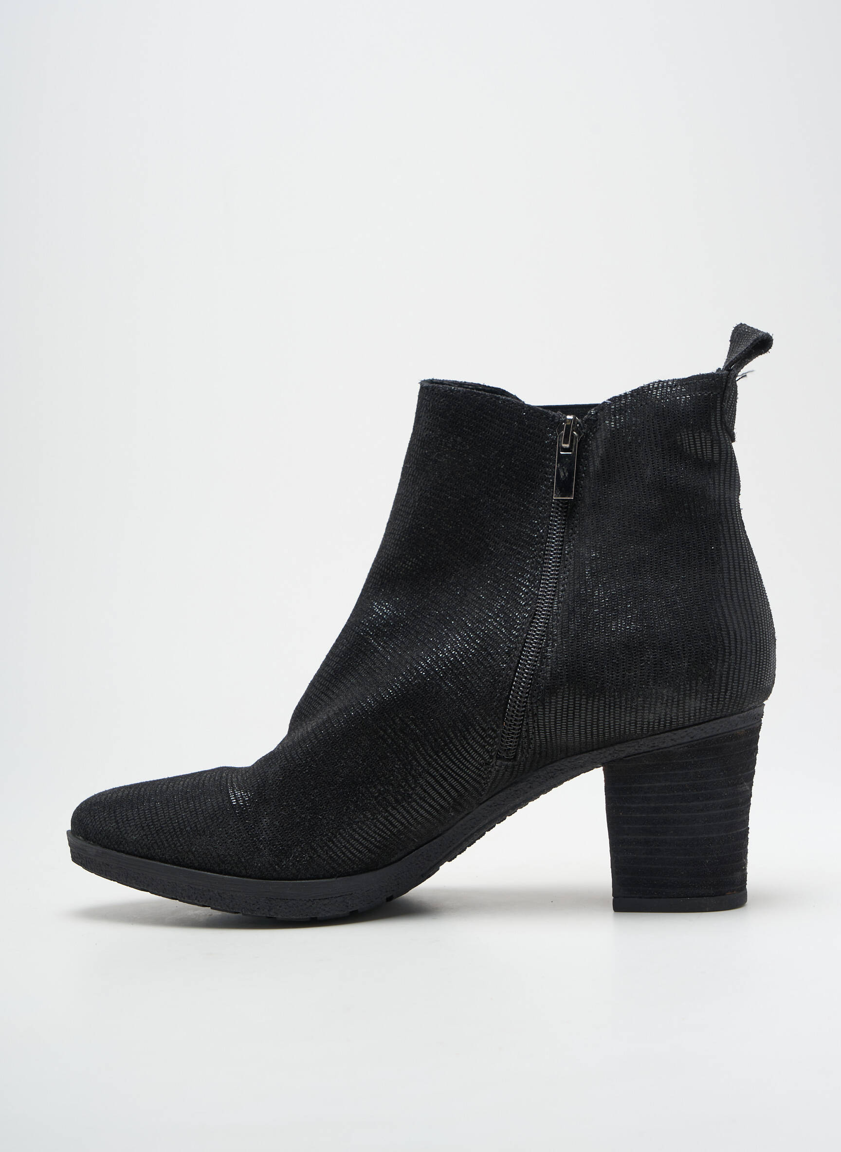 Batai/botai satino audinys kulnas nuo 7 iki 9 cm juodas MADISON moteris